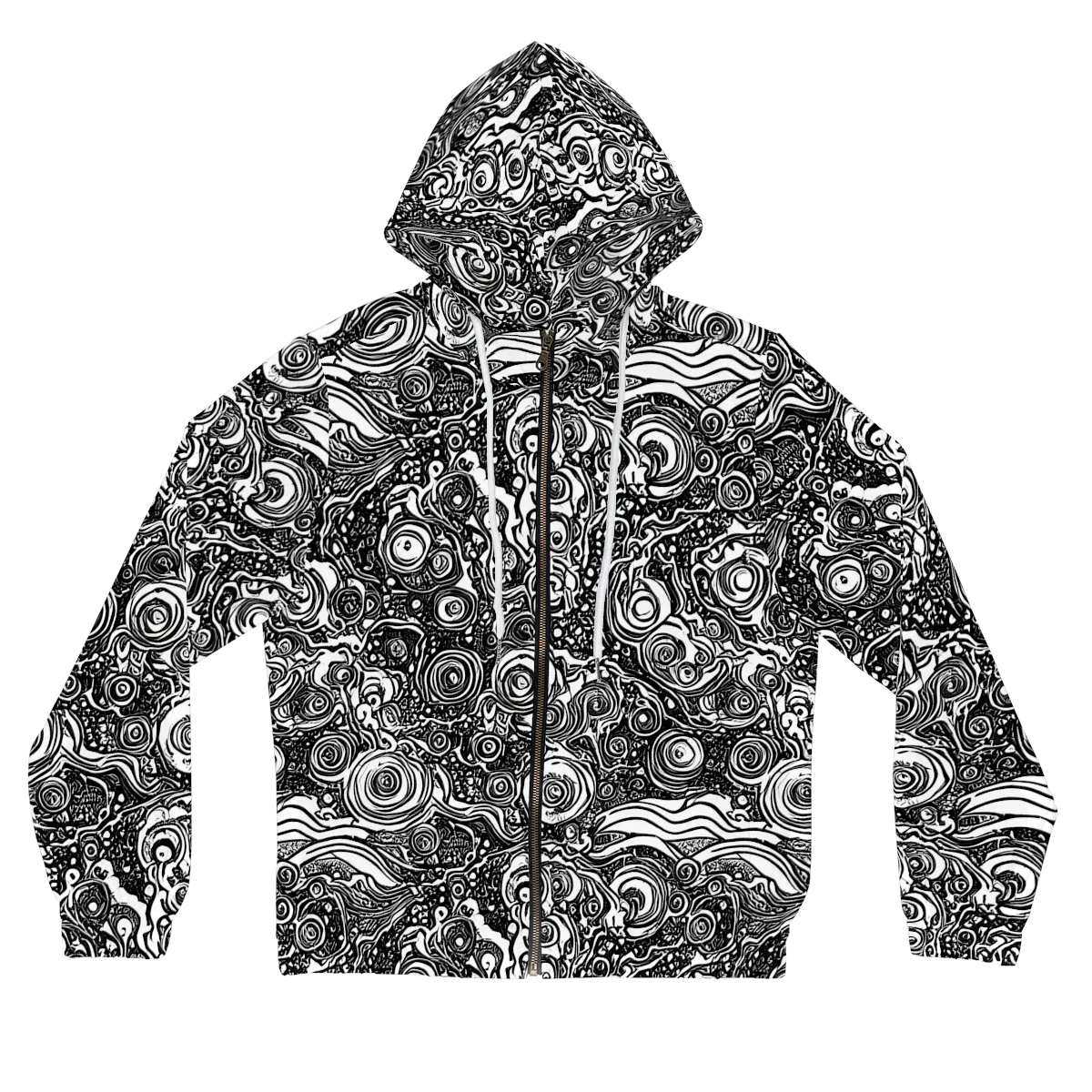 Swirling Stories on Women's Full-Zip Hoodie — Front