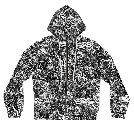 Swirling Stories on a Women's Full-Zip Hoodie