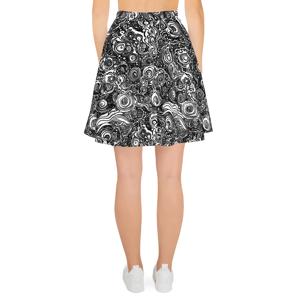 Swirling Stories on Skater Skirt — Back