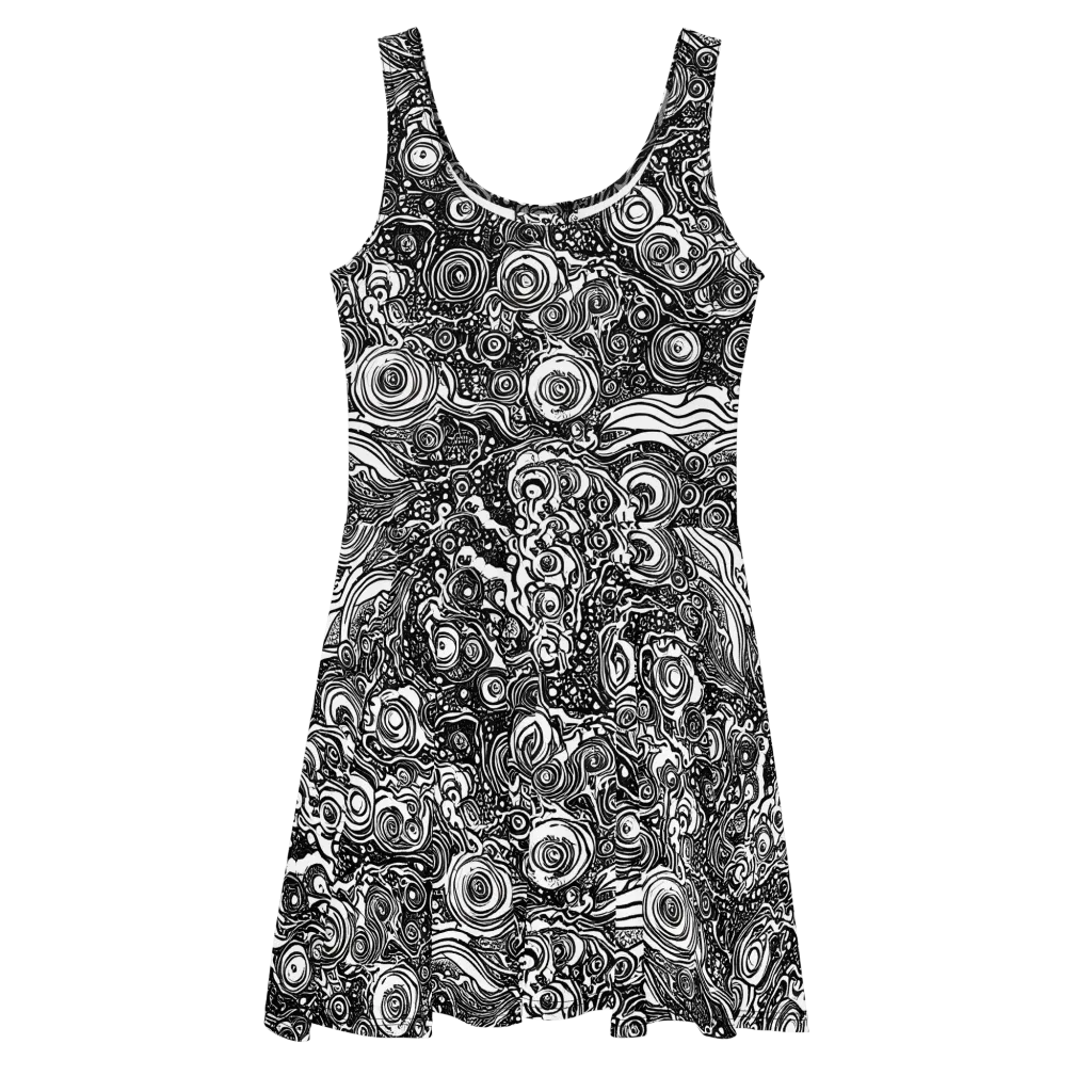 Swirling Stories on Skater Dress — Front