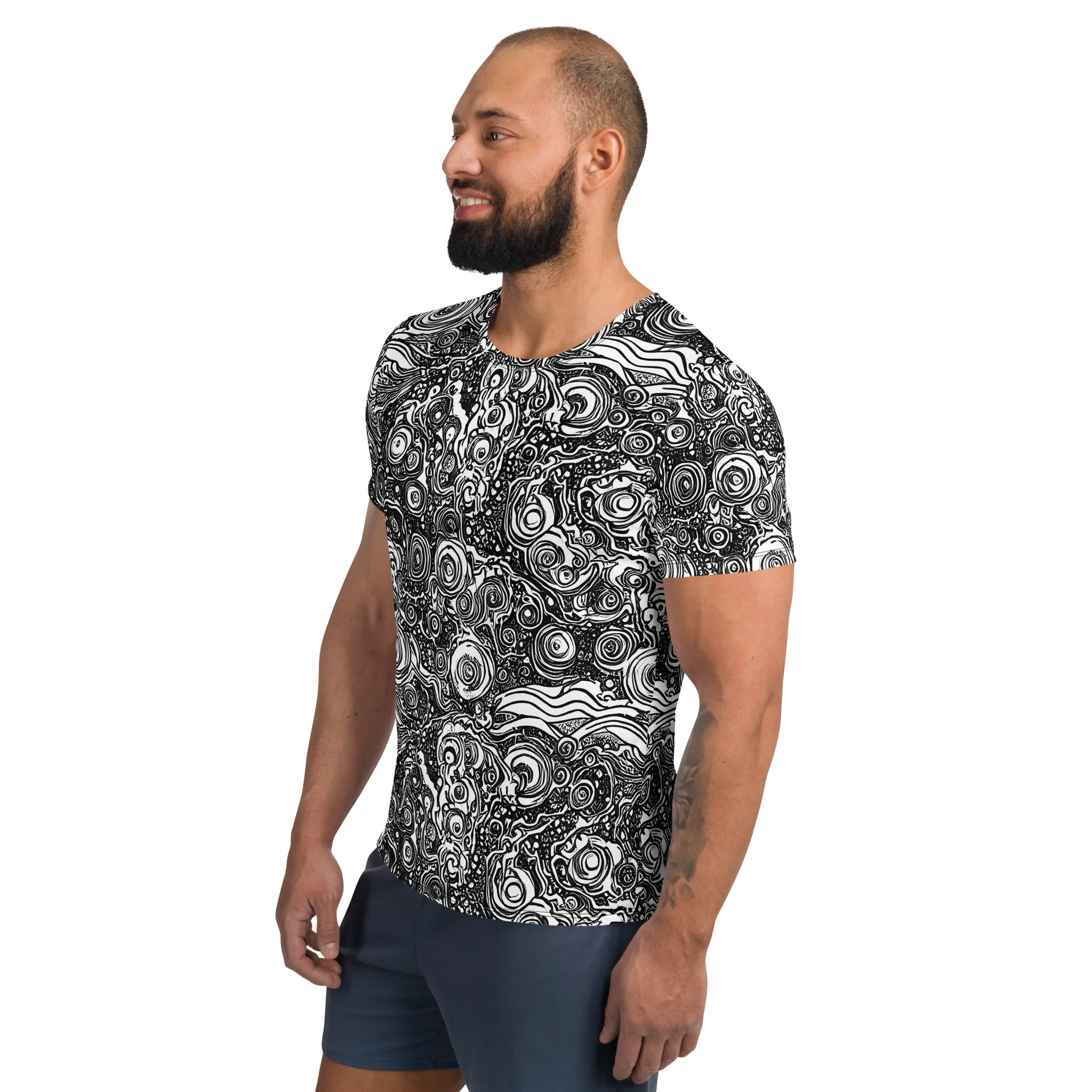 Swirling Stories on Men's Athletic T-Shirt — Left