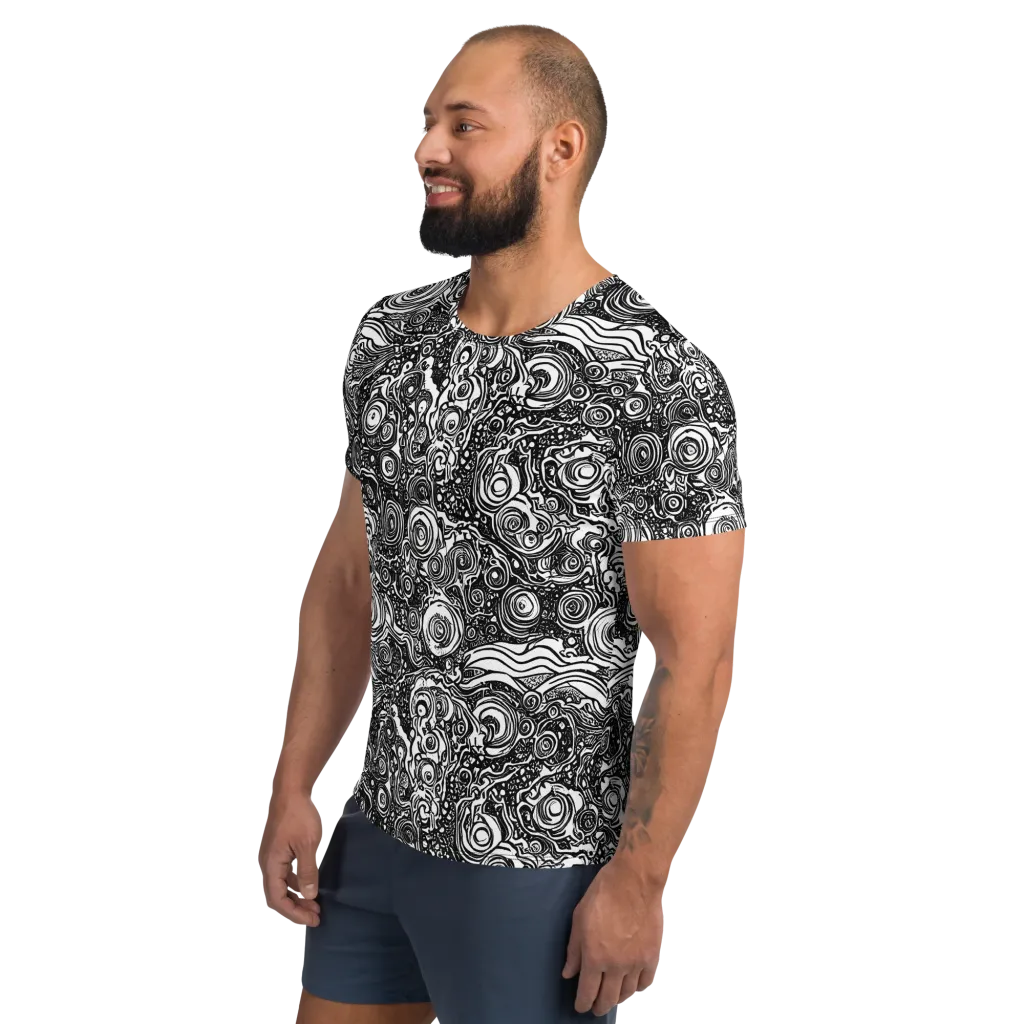 Swirling Stories on Men's Athletic T-Shirt — Left