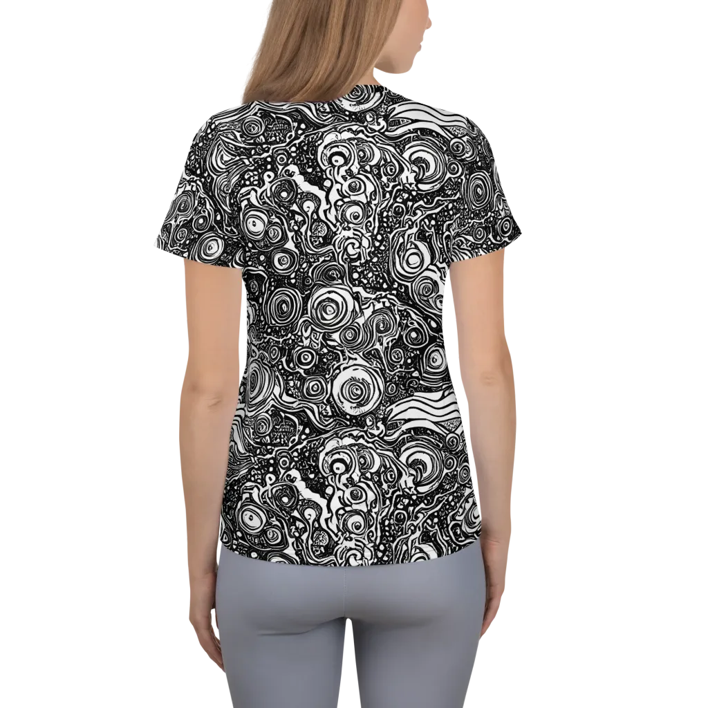 Swirling Stories on Women's Athletic T-Shirt — Back