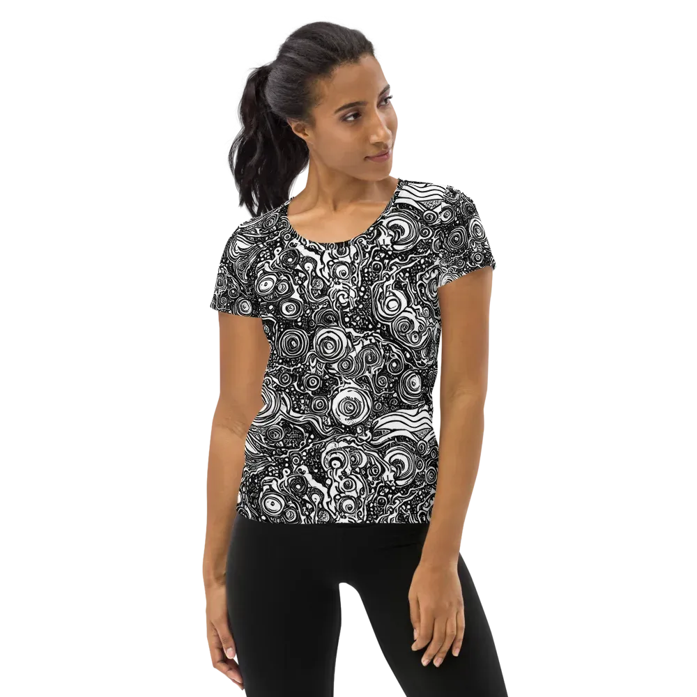 Swirling Stories on Women's Athletic T-Shirt — Front