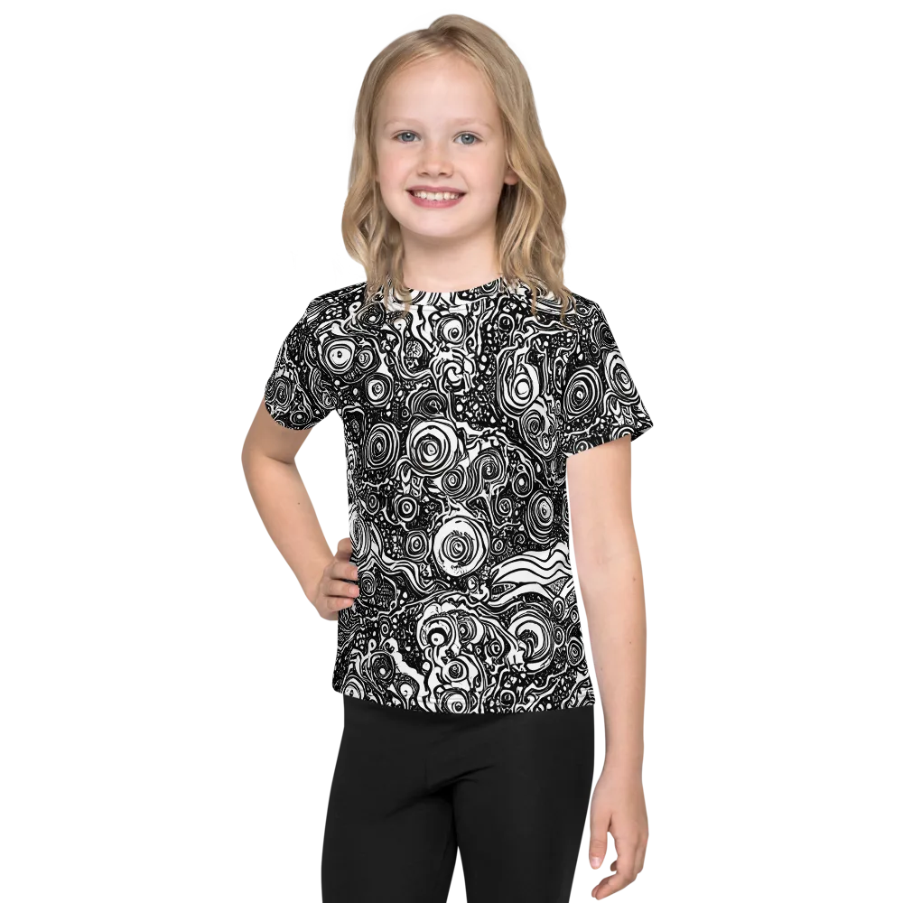 Swirling Stories on Kids Crew Neck T-Shirt — Front