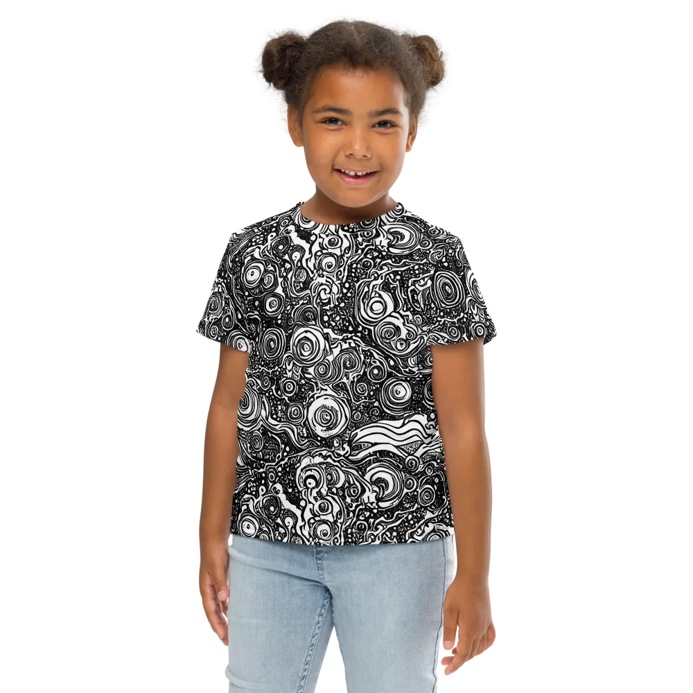Swirling Stories on Kids Crew Neck T-Shirt — Front