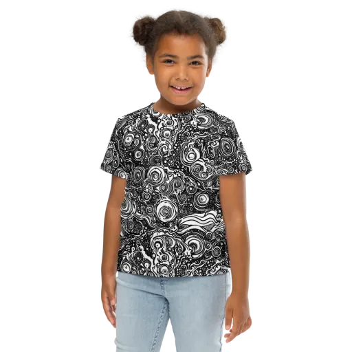 Swirling Stories on a Kids Crew Neck T-Shirt