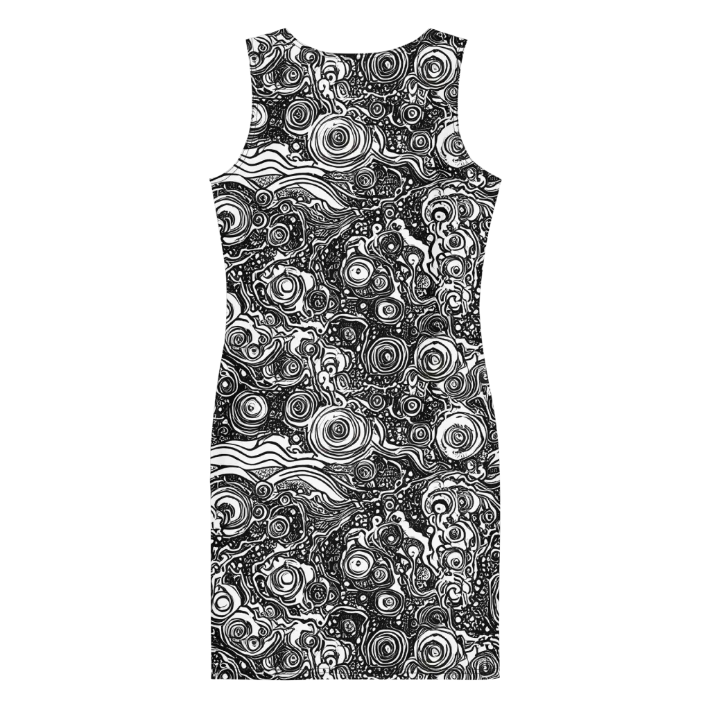 Swirling Stories on Bodycon Dress — Back