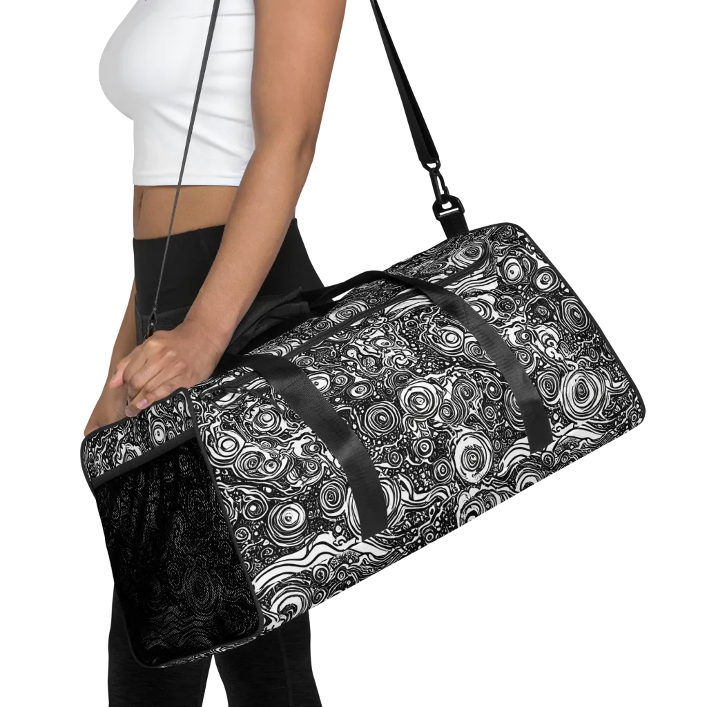 Swirling Stories on Duffle Bag — Front