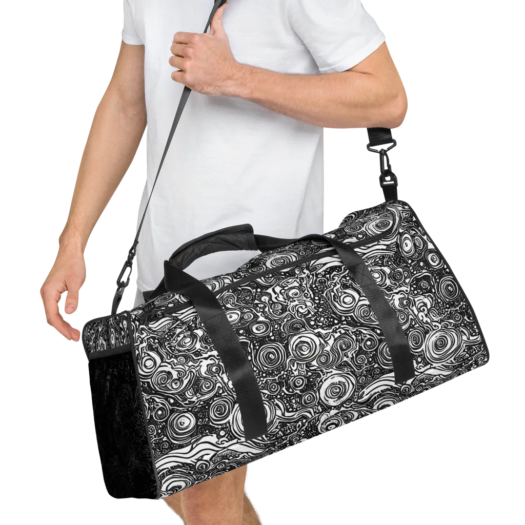 Swirling Stories on Duffle Bag — Right Front