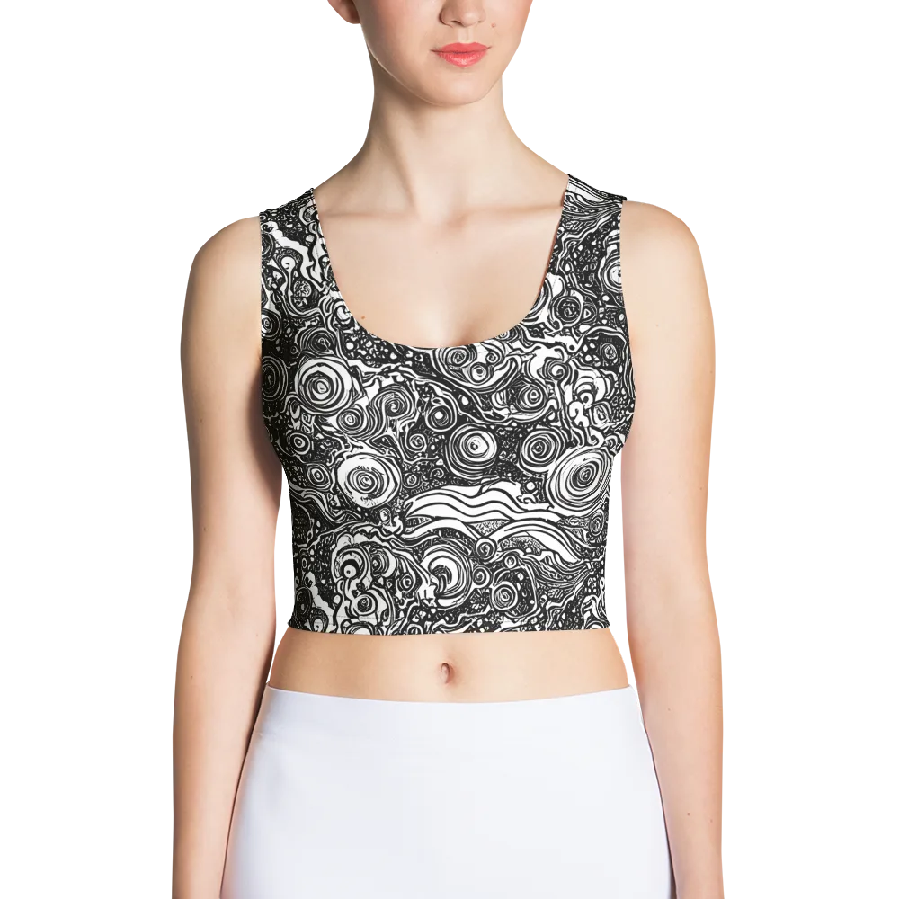 Swirling Stories on Crop Top — Front