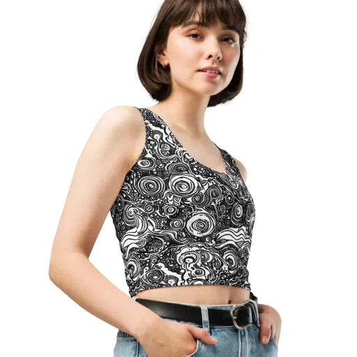 Swirling Stories on a Crop Top