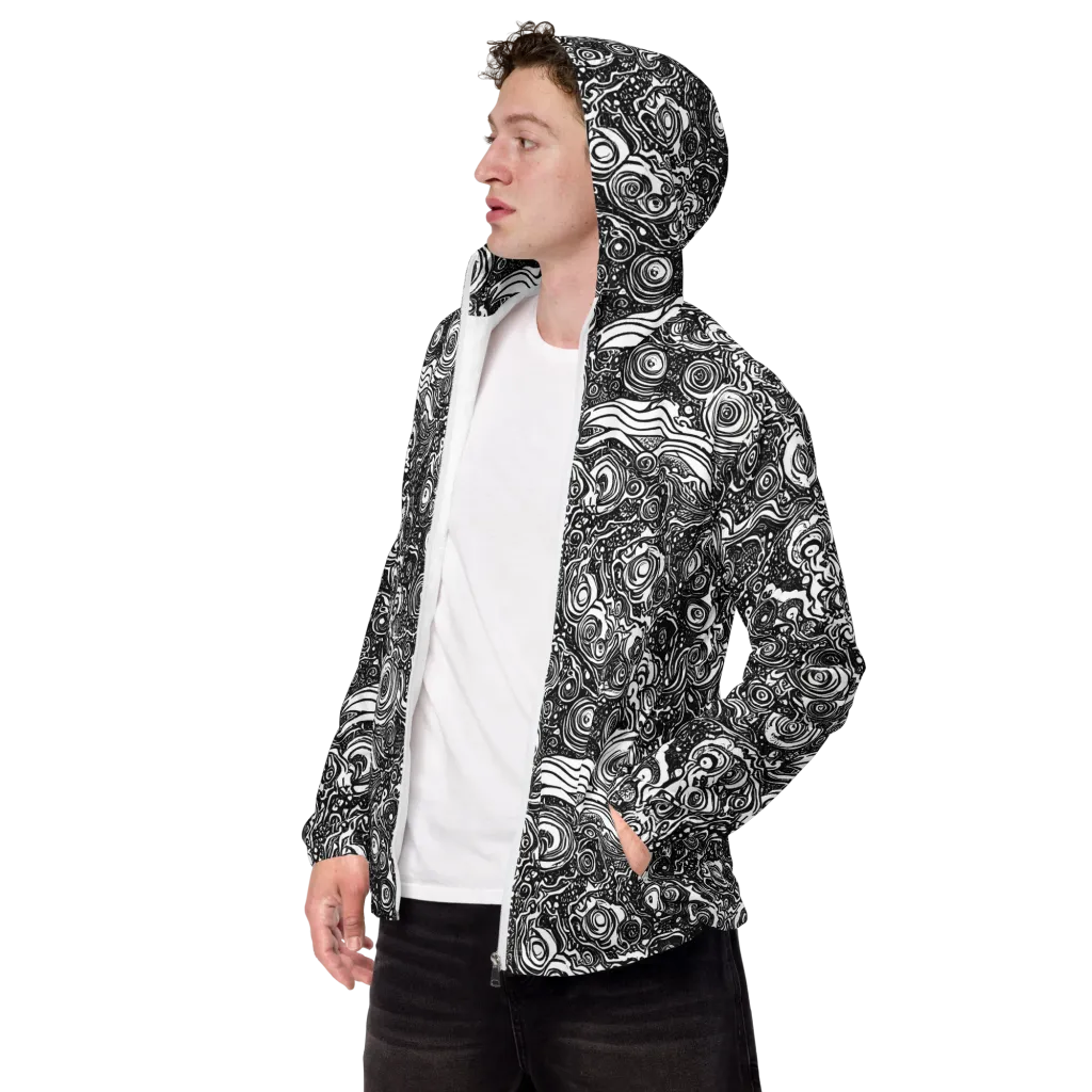 Swirling Stories on Men's Windbreaker — Left Front