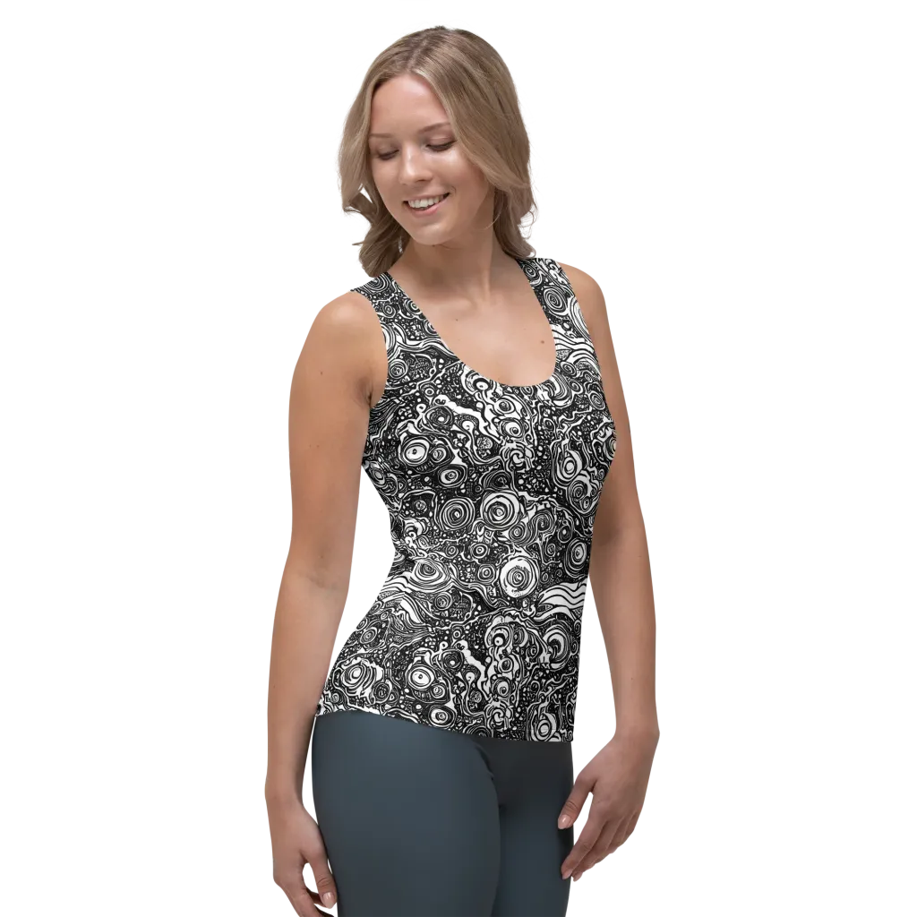Swirling Stories on Women's Tank Top — Right Front