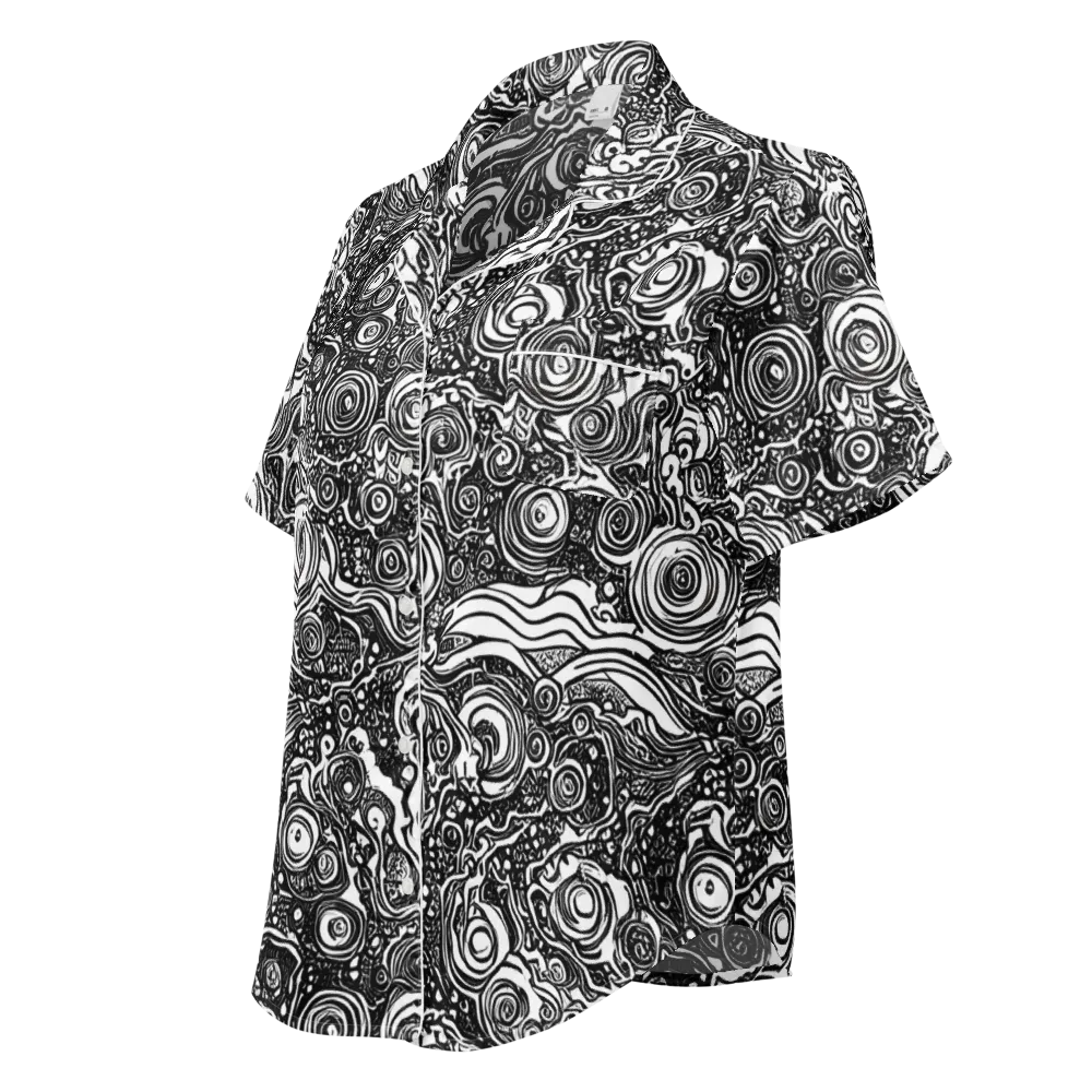 Swirling Stories on Women's Short Sleeve Pajama Top — Left Front