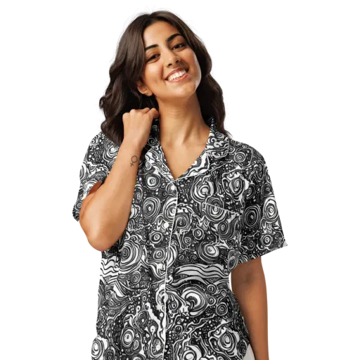 Swirling Stories on a Women's Short Sleeve Pajama Top