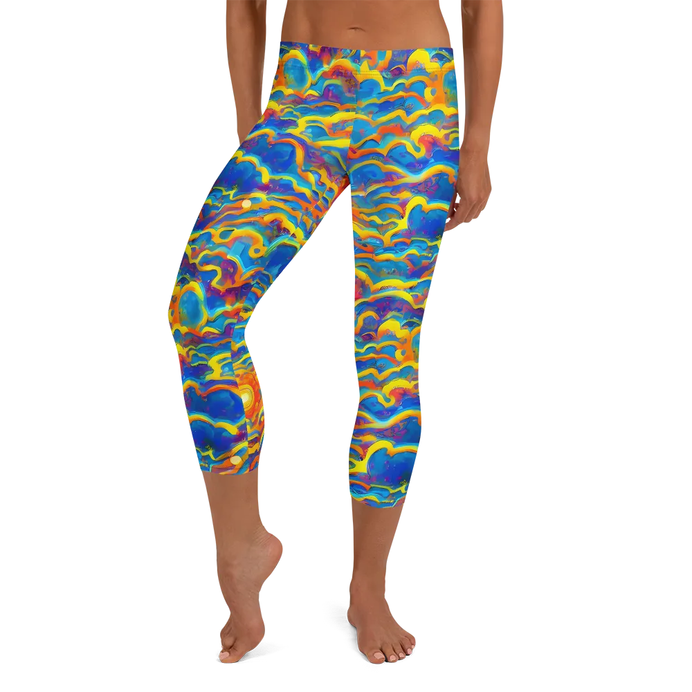 Chroma Ripple on Capri Leggings — Front