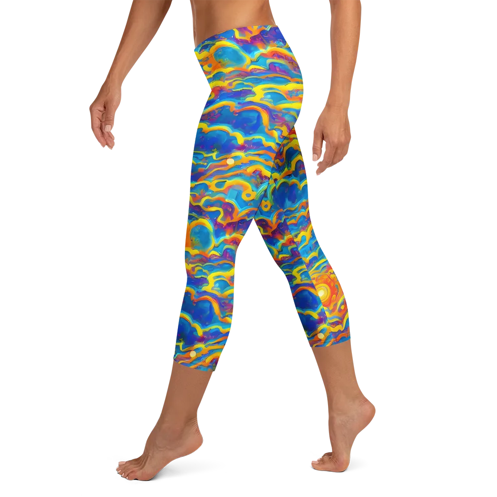 Chroma Ripple on Capri Leggings — Left