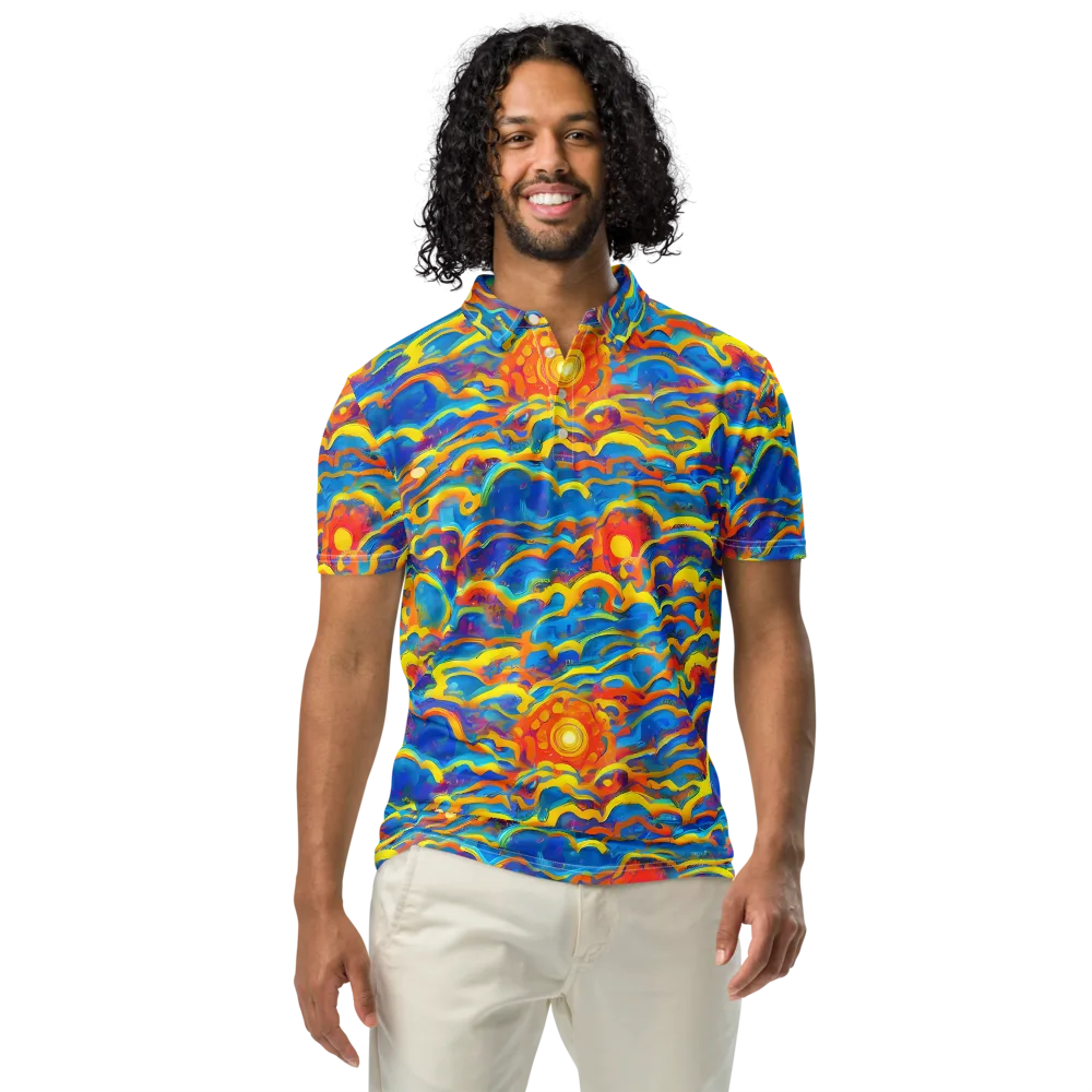 Chroma Ripple on Men's Slim Fit Polo Shirt — Front