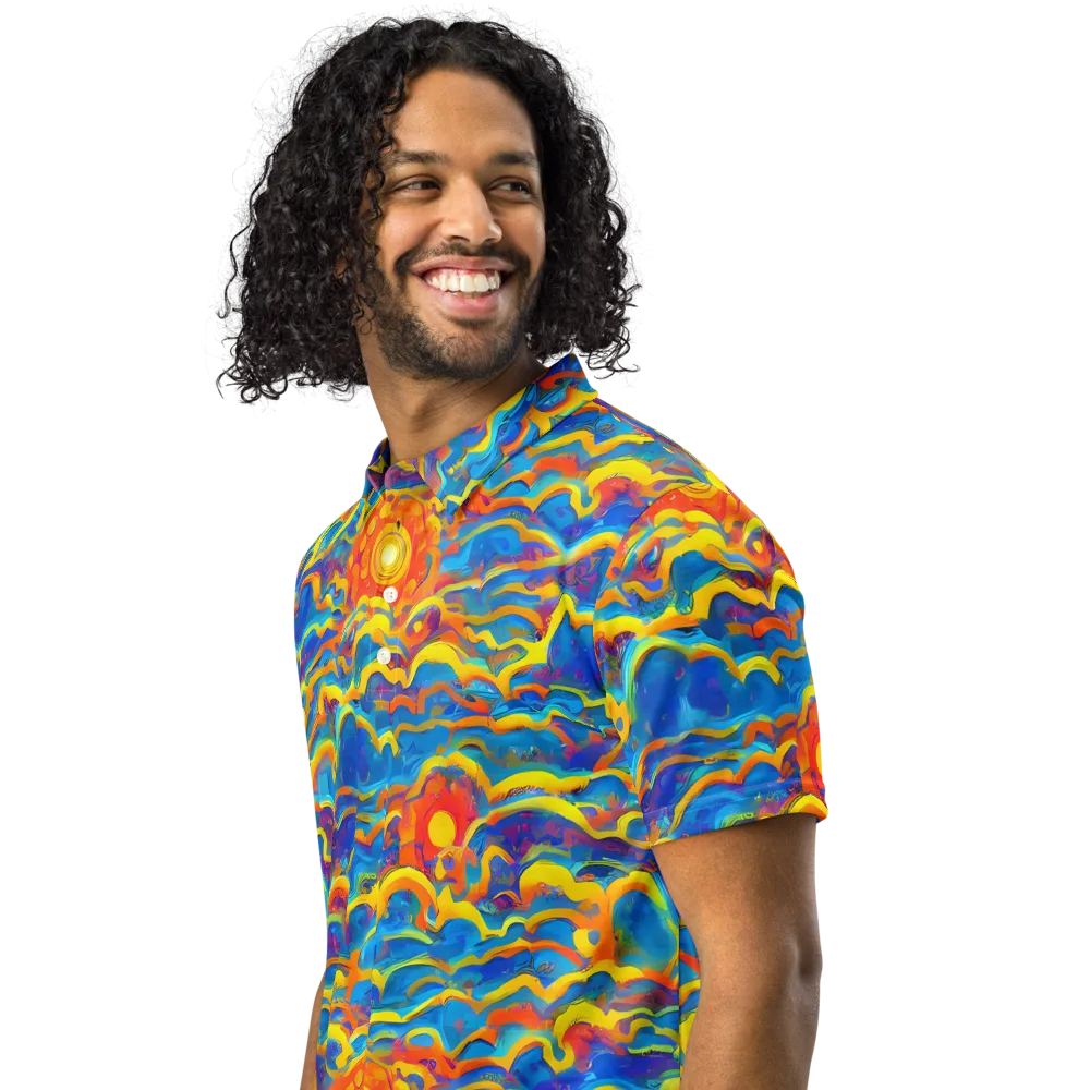 Chroma Ripple on Men's Slim Fit Polo Shirt — Left Front