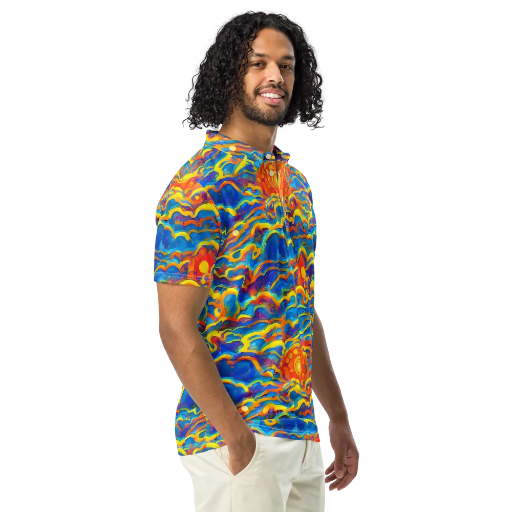 Chroma Ripple on Men's Slim Fit Polo Shirt — Right Front