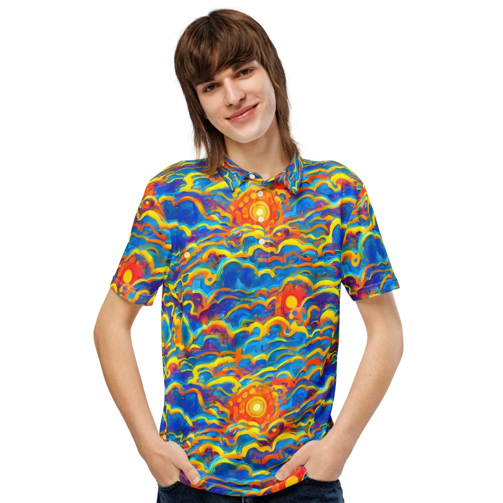 Chroma Ripple on Men's Slim Fit Polo Shirt — Front