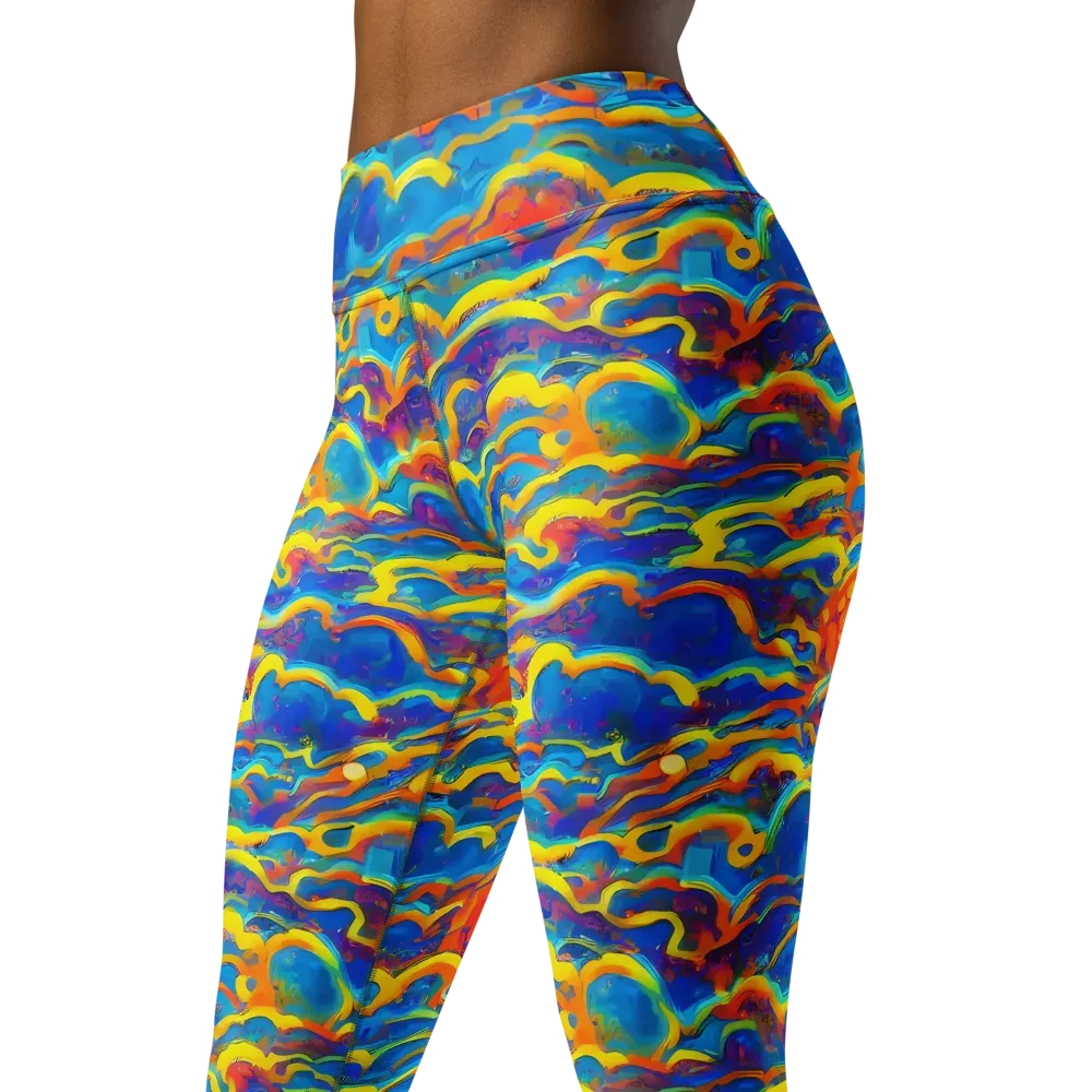 Chroma Ripple on Yoga Leggings — Left Front