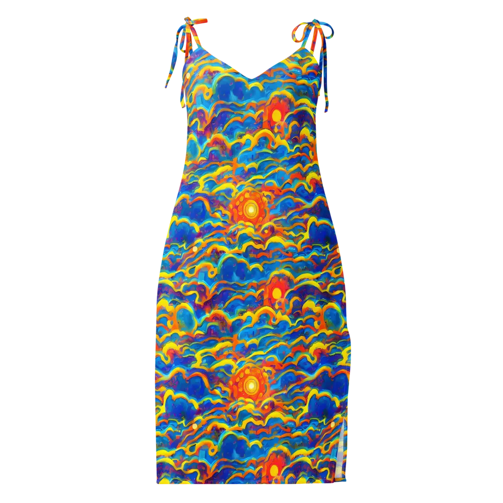 Chroma Ripple on Slip Dress — Front