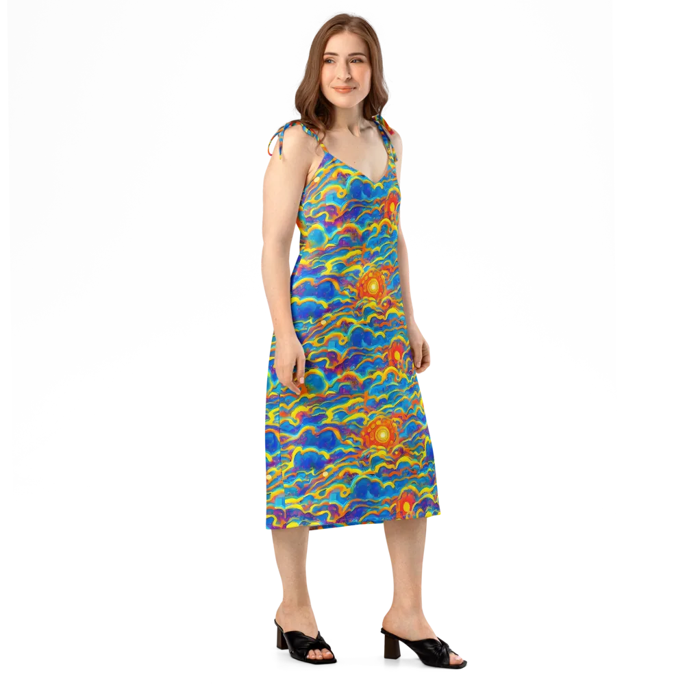 Chroma Ripple on Slip Dress — Right Front