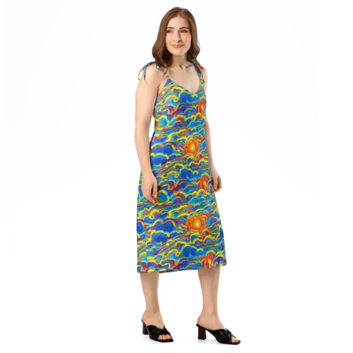 Chroma Ripple on a Slip Dress