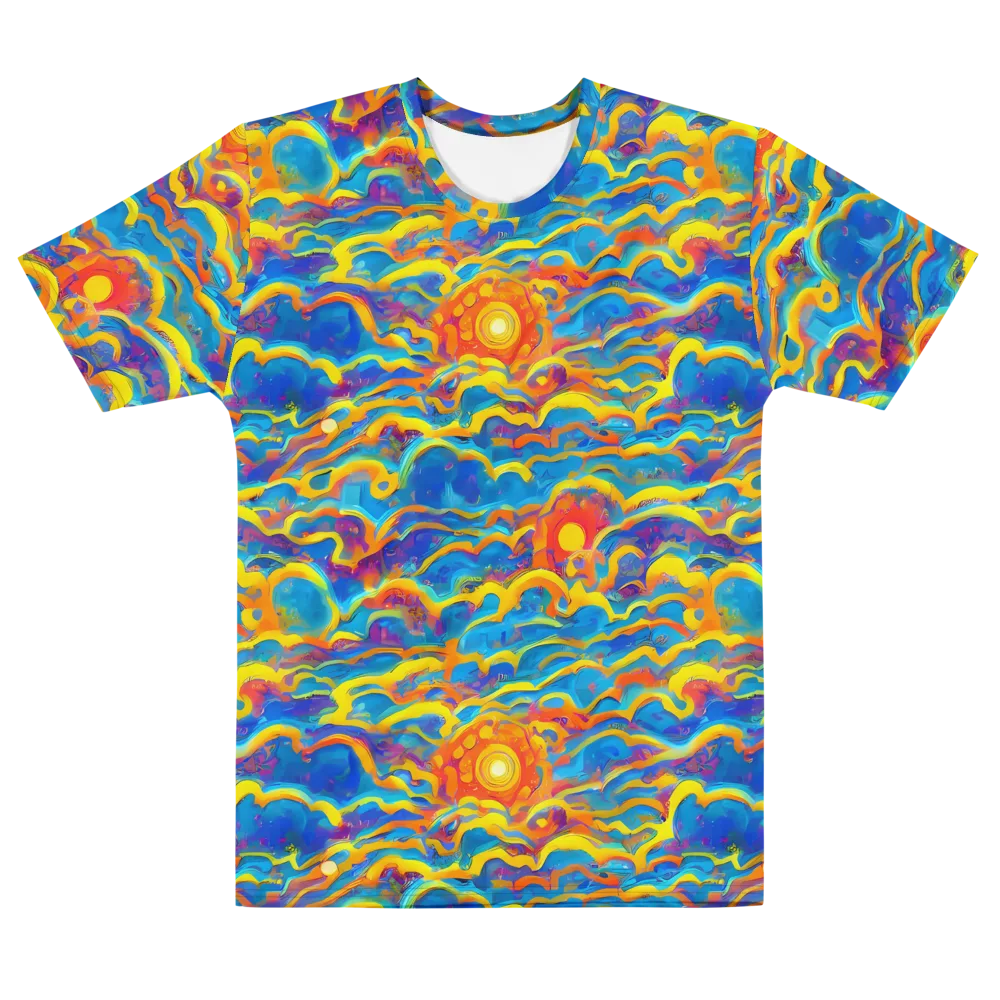 Chroma Ripple on Men's Cotton Crew Neck T-Shirt — Front