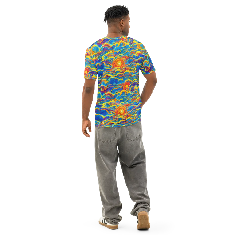 Chroma Ripple on Men's Cotton Crew Neck T-Shirt — Back