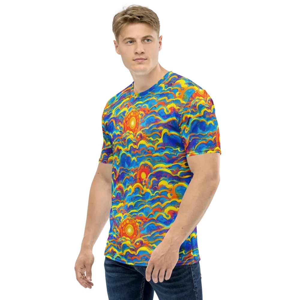 Chroma Ripple on Men's Crew Neck T-Shirt — Left