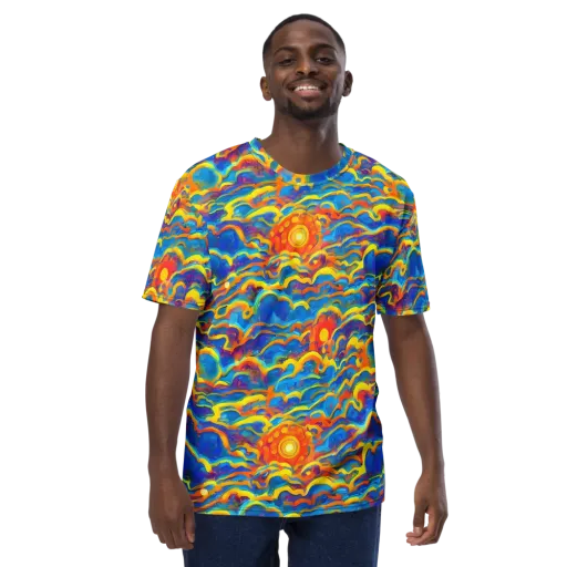 Chroma Ripple on a Men's Crew Neck T-Shirt