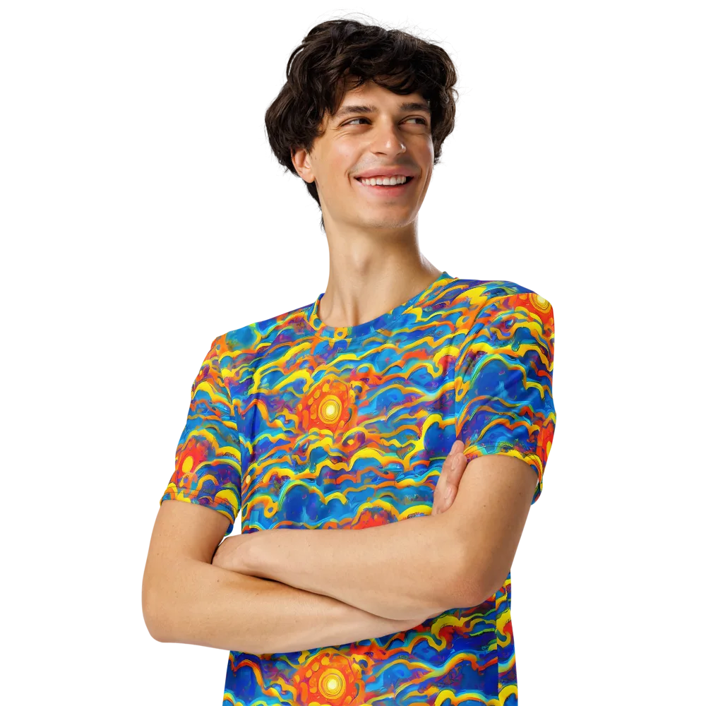 Chroma Ripple on Men's Crew Neck T-Shirt — Left Front