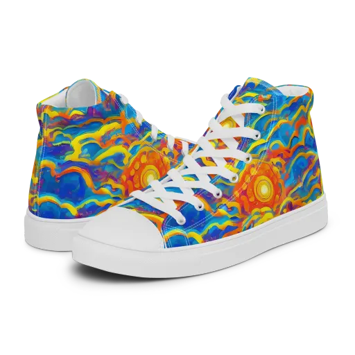 Chroma Ripple on a Men's High Top Canvas Shoes