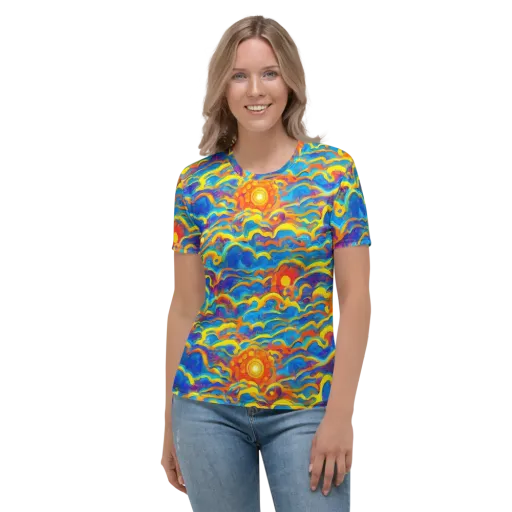 Chroma Ripple on a Women's Crew Neck T-Shirt