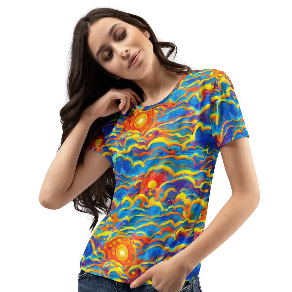 Chroma Ripple on Women's Crew Neck T-Shirt — Left Front