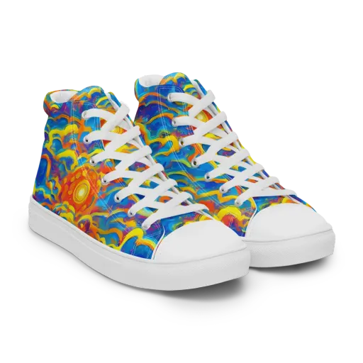 Chroma Ripple on a Women's High Top Canvas Shoes