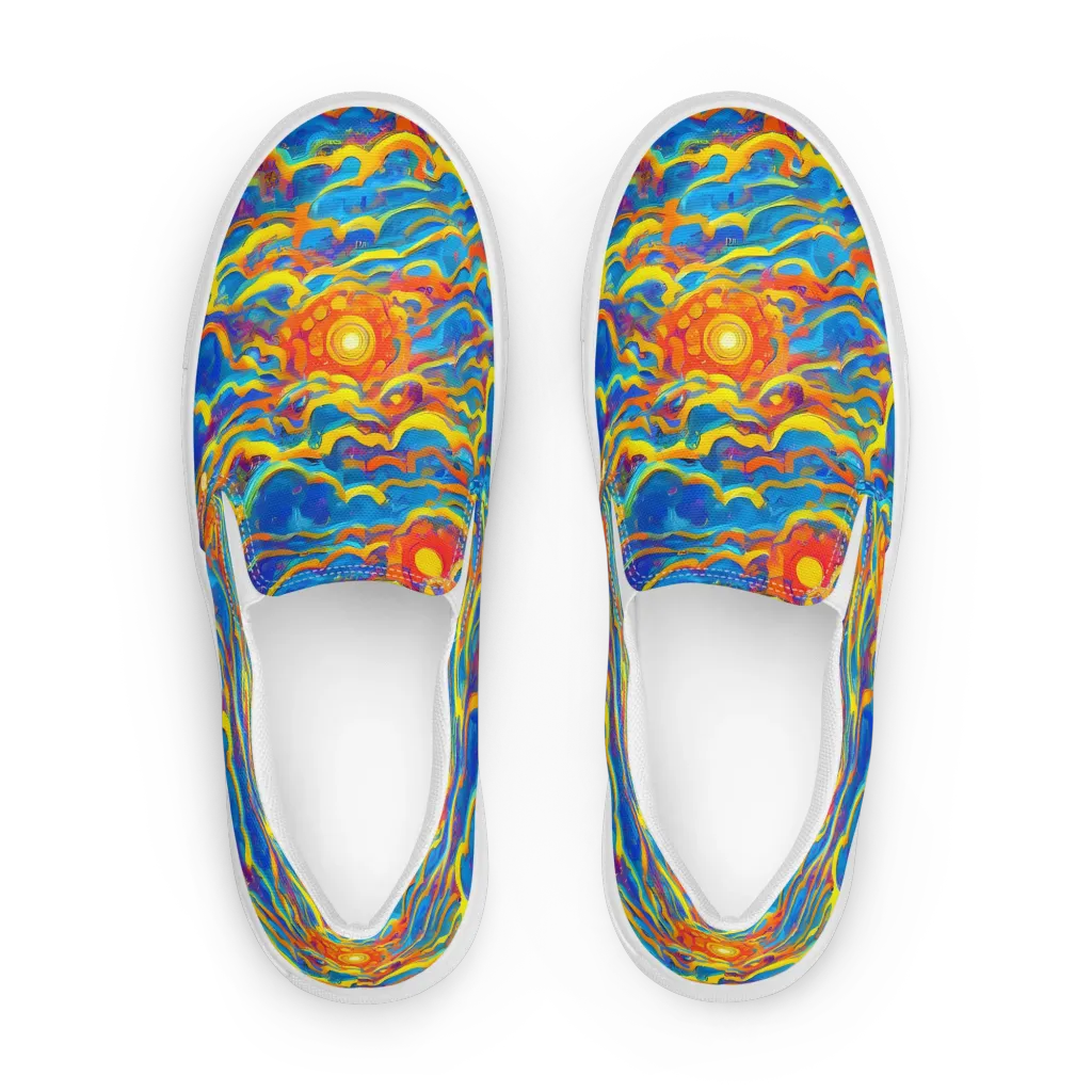 Chroma Ripple on Men's Slip-On Canvas Shoes — Front