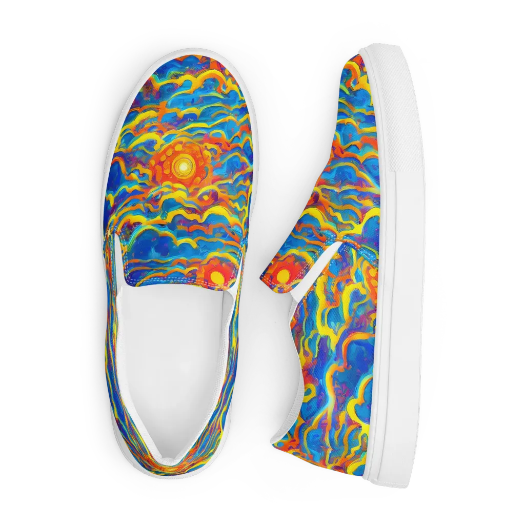 Chroma Ripple on Men's Slip-On Canvas Shoes — Front