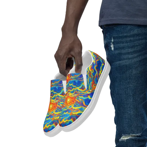 Chroma Ripple on a Men's Slip-On Canvas Shoes