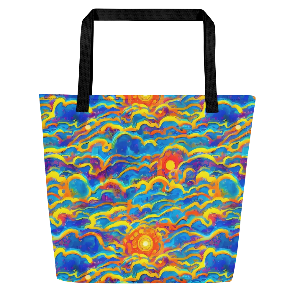 Chroma Ripple on Large Tote Bag W/ Pocket — Front