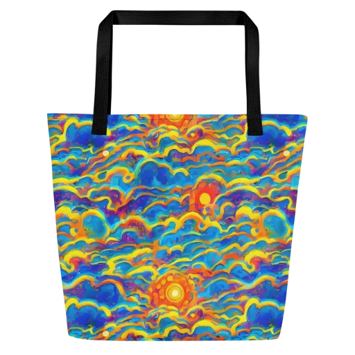 Chroma Ripple on a Large Tote Bag W/ Pocket