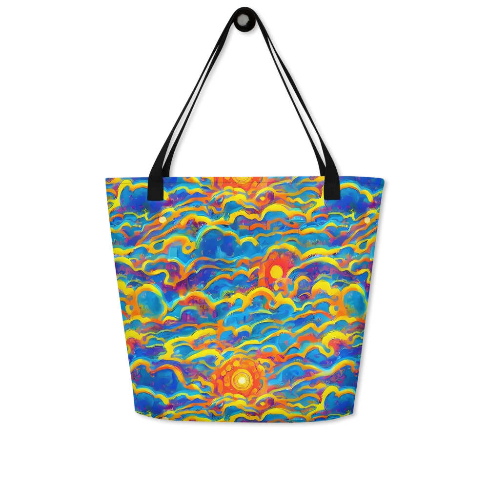 Chroma Ripple on Large Tote Bag W/ Pocket — Front