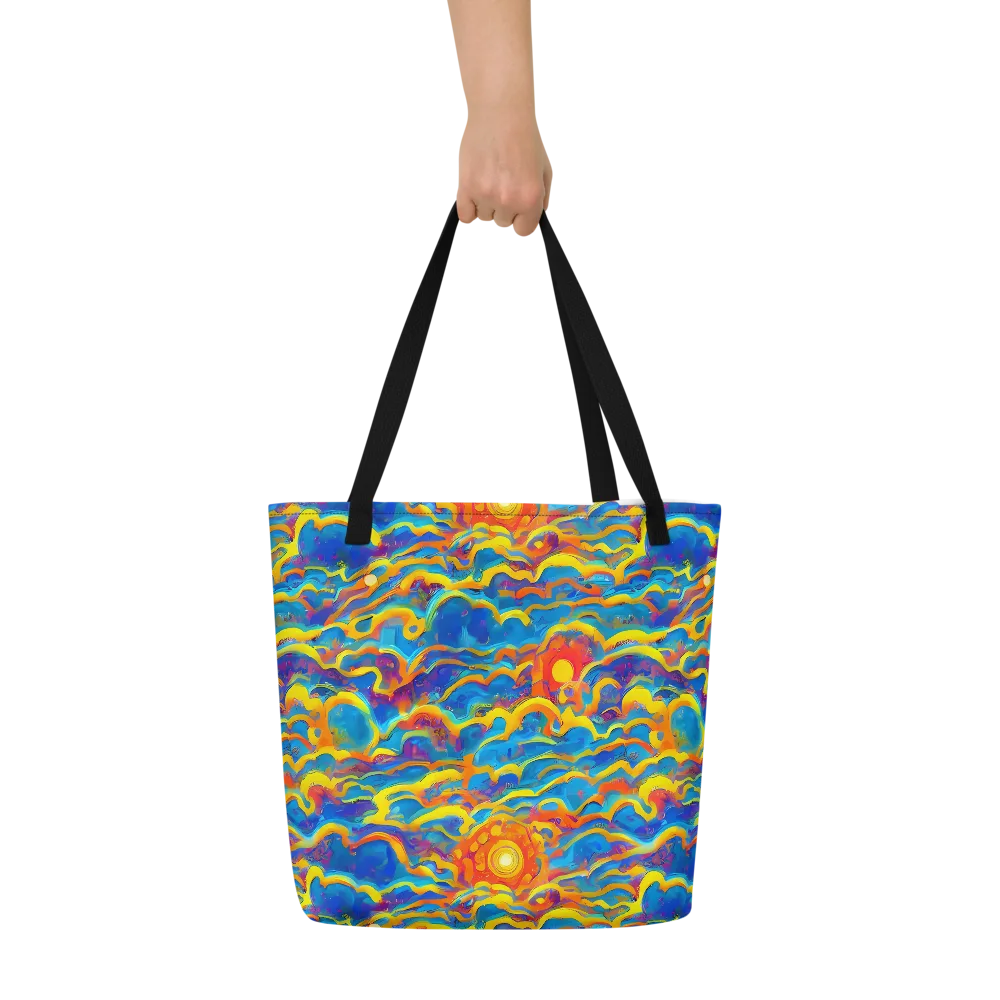 Chroma Ripple on Large Tote Bag W/ Pocket — Front