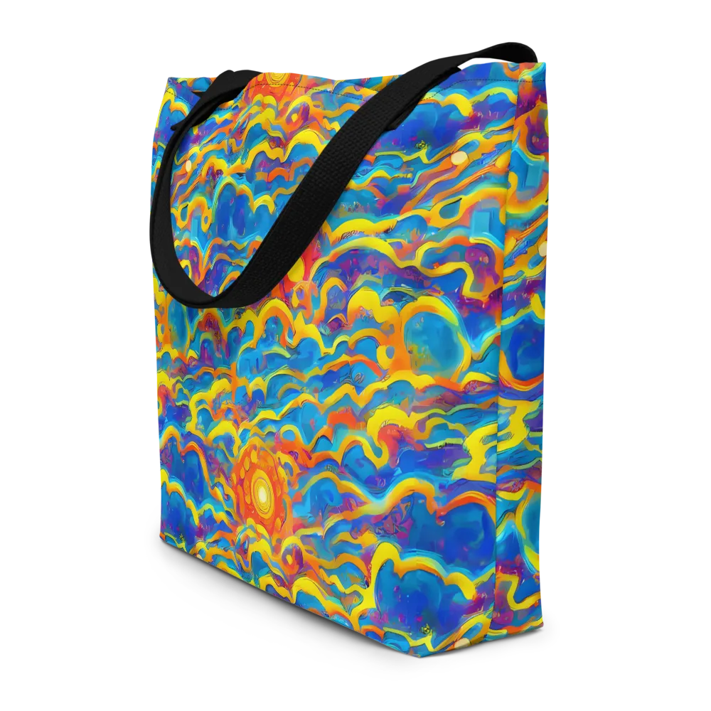 Chroma Ripple on Large Tote Bag W/ Pocket — Front