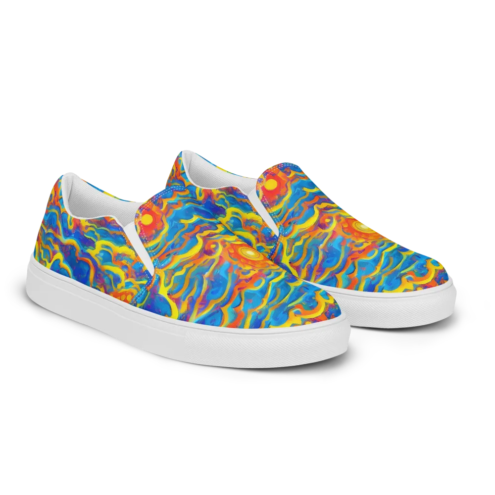 Chroma Ripple on Women's Slip-On Canvas Shoes — Right Front