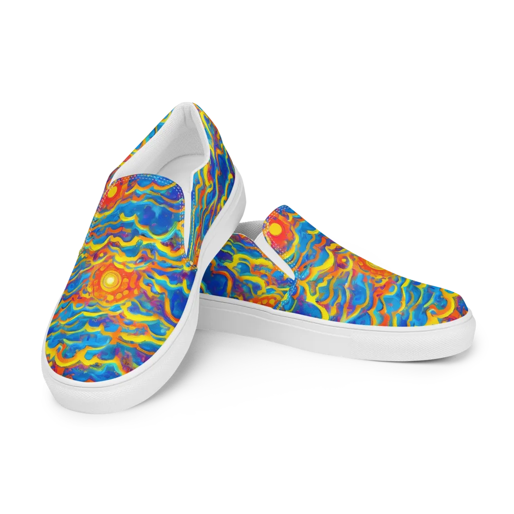 Chroma Ripple on Women's Slip-On Canvas Shoes — Left Front