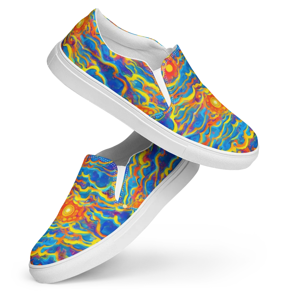 Chroma Ripple on Women's Slip-On Canvas Shoes — Front
